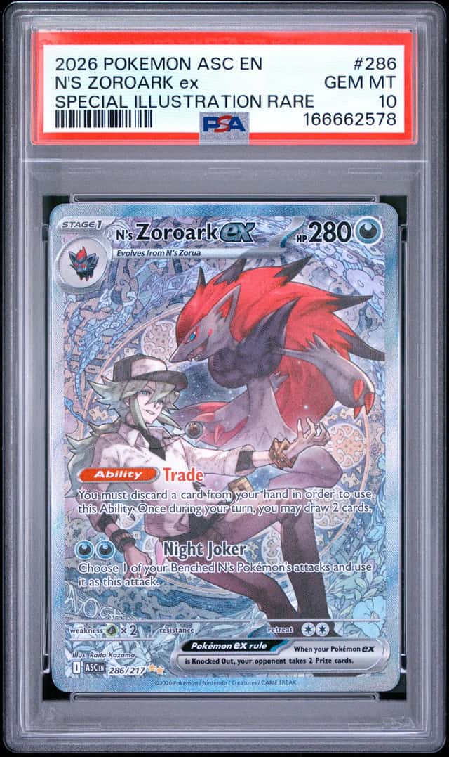 2026 POKEMON ASCENDED HEROES SPECIAL ILLUSTRATION RARE N'S ZOROARK EX PSA 10