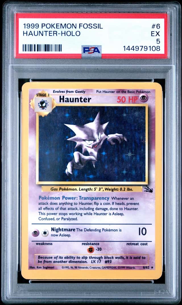 1999 Pokémon Fossil Haunter Holo #6 PSA 5 EX Graded Vintage Card Collector Gem