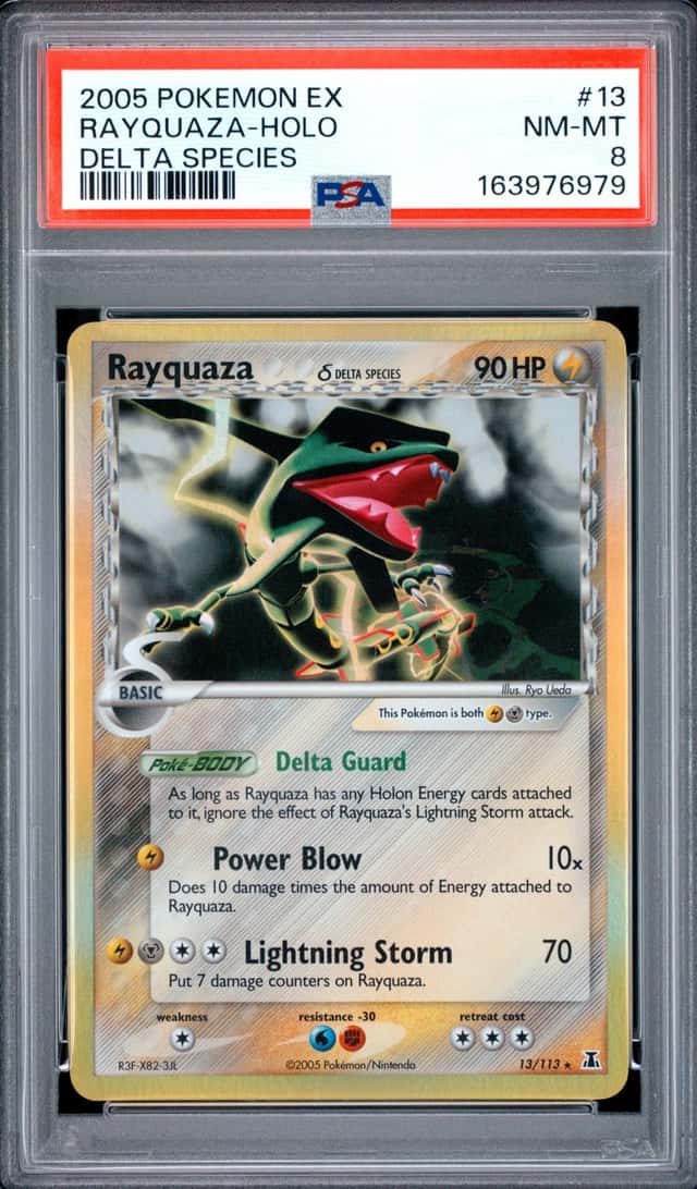 2005 POKEMON EX DELTA SPECIES #13 RAYQUAZA-HOLO PSA 8