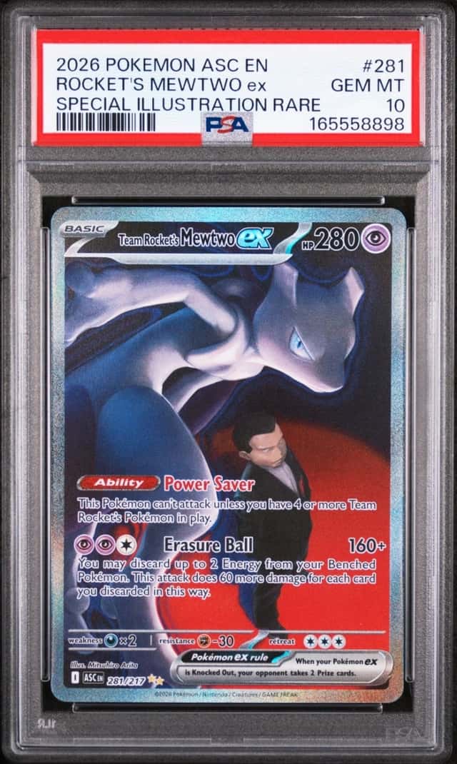 2026 POKEMON ASCENDED HEROES SPECIAL ILLUSTRATION TEAM ROCKET'S MEWTWO EX PSA 10