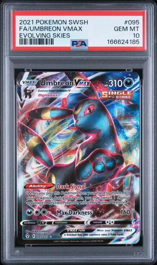 2021 POKEMON SWORD & SHIELD EVOLVING SKIES #095 FULL ART/UMBREON VMAX PSA 10
