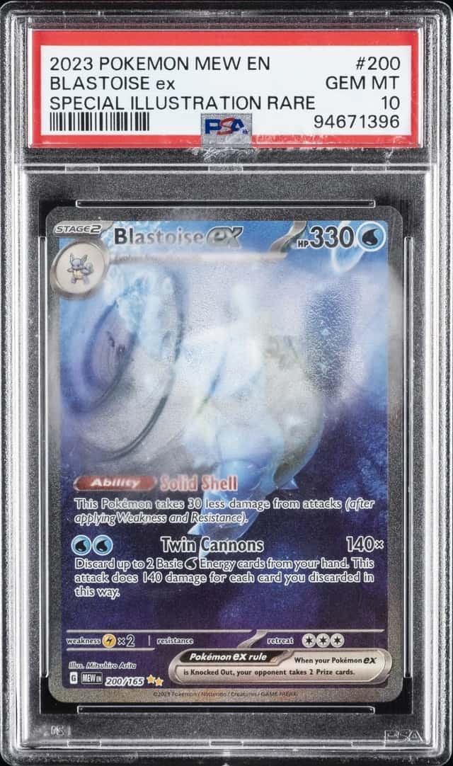 2023 POKEMON MEW EN-151 SPECIAL ILLUSTRATION RARE #200 BLASTOISE EX PSA 10
