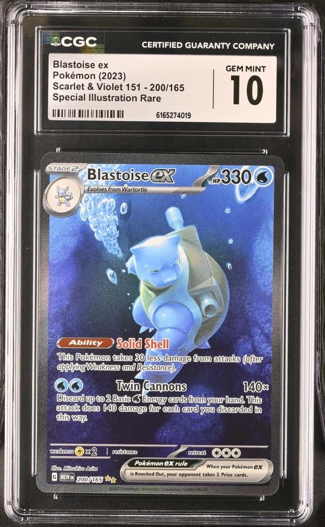 Pokemon Blastoise EX Scarlet & Violet 151 200/165 SIR CGC 10 Gem Mint