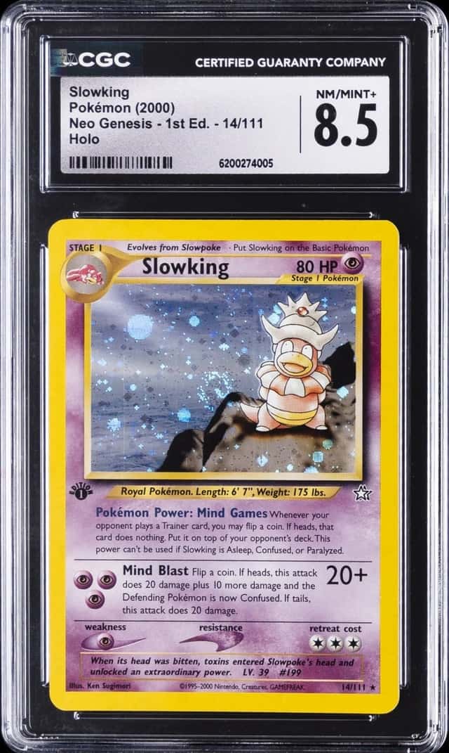 2000 POKEMON NEO GENESIS HOLO #14 SLOWKING CGC 8.5