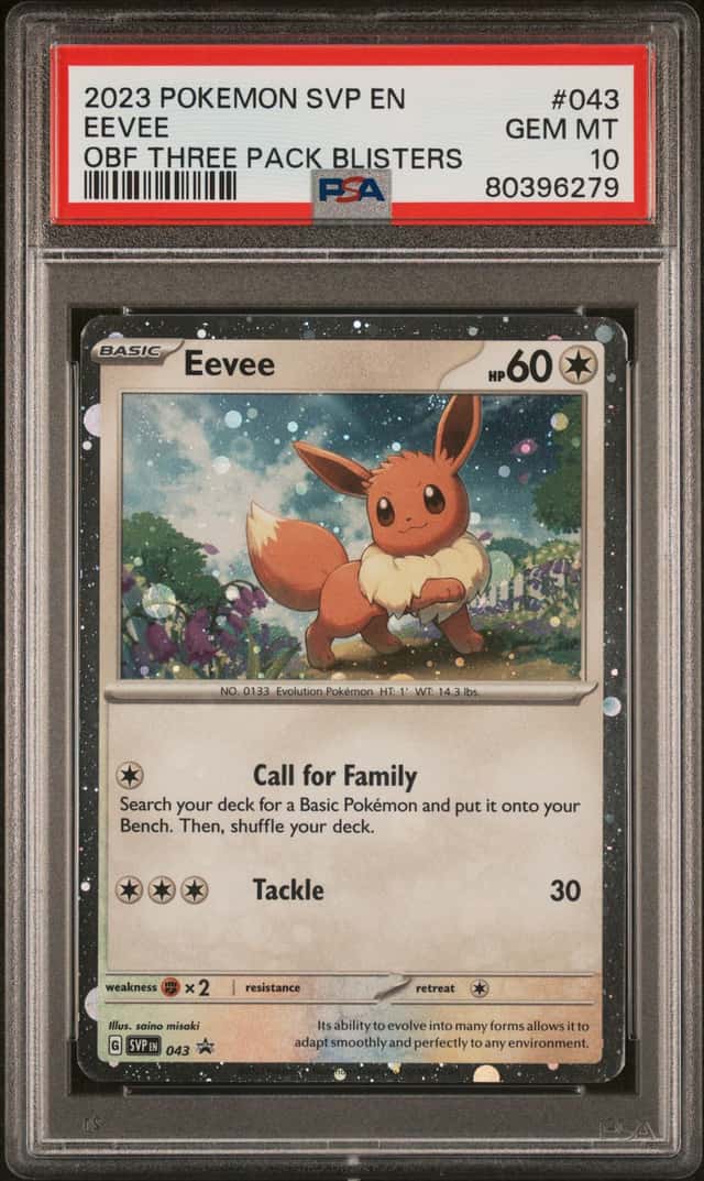 2023 Pokemon Scarlet Violet Promos #043 Eevee Obsidian Flames Blister PSA 10