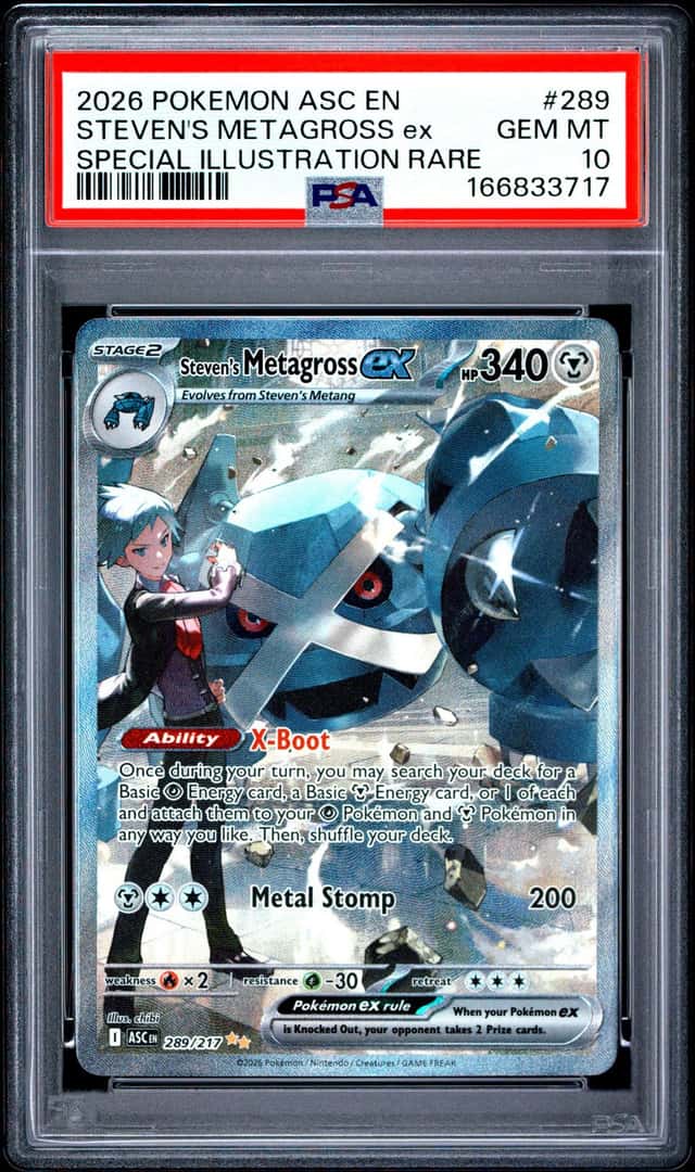 Pokemon Steven's Metagross EX Ascended Heroes 289 SIR PSA 10 Gem Mint