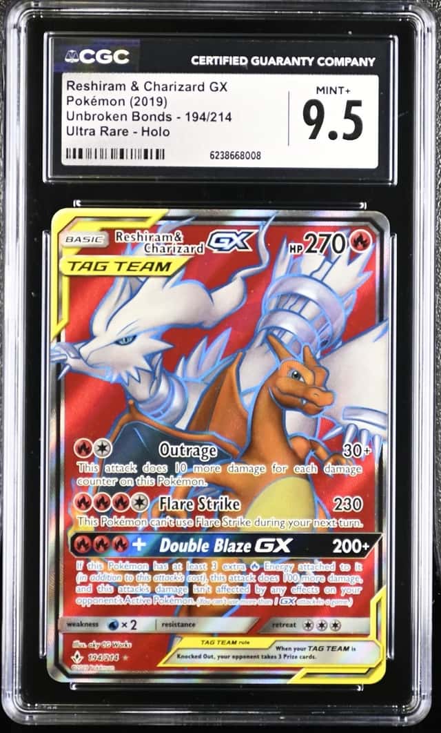 Pokemon Reshiram & Charizard Gx Unbroken Bonds 194/214 Ultra Rare CGC 9.5