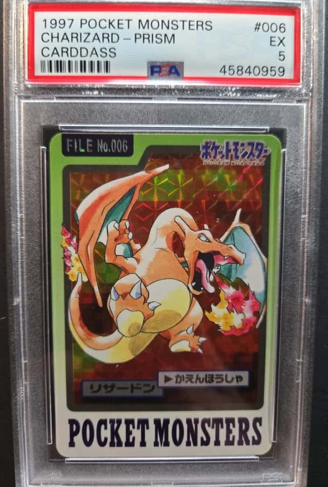 PSA 5 CHARIZARD 1997 POCKET MONSTERS POKEMON 006 GRADED CARDDASS PRISM TPHLC-959