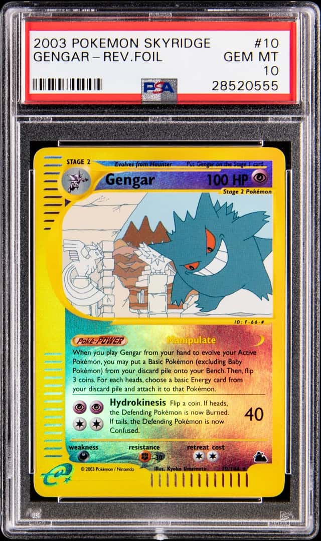 2003 Pokemon Skyridge Reverse Holo #10 Gengar - PSA GEM MT 10