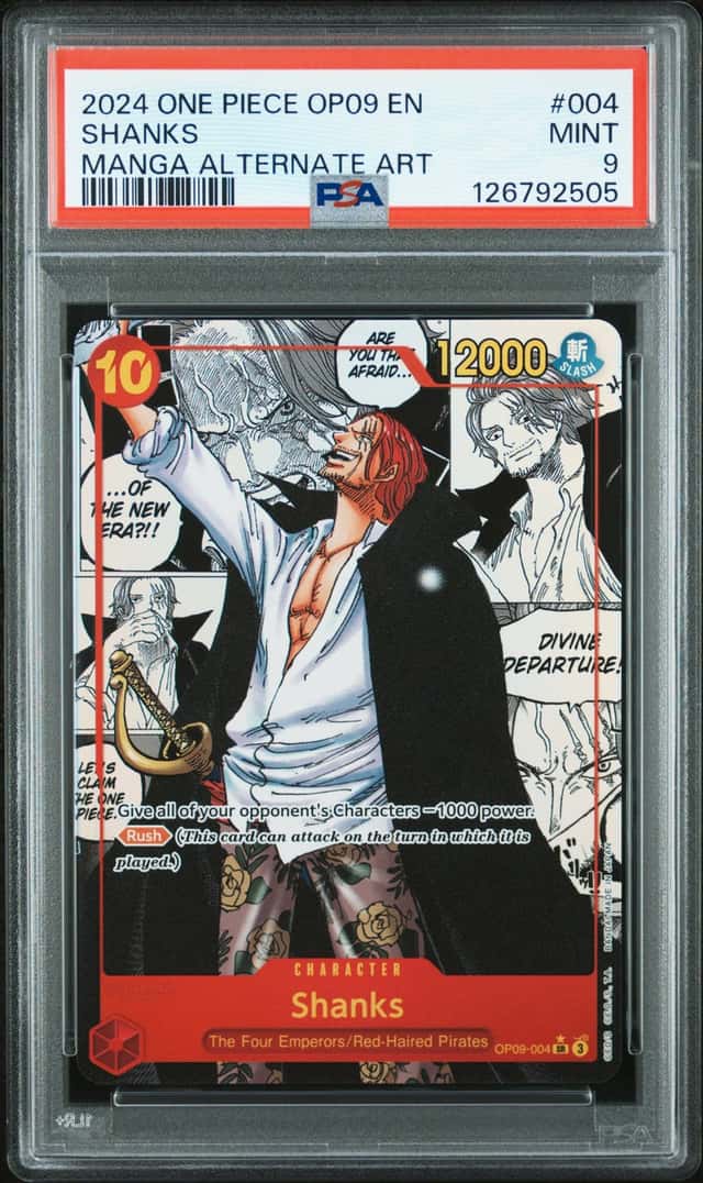 One Piece Shanks Op09-Emperors In The New World 004 Manga Alternate Art PSA 9