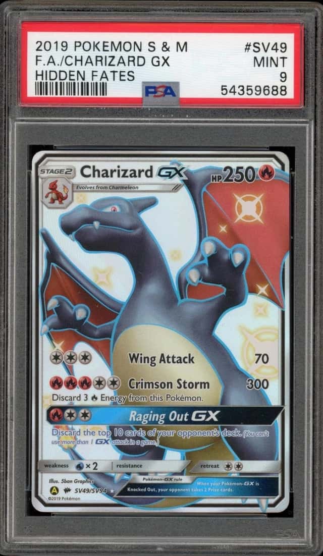 Pokemon Charizard Gx Hidden Fates Full Art SV49/SV94 PSA 9 Mint