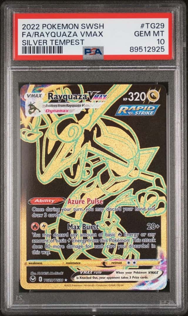 Pokemon Rayquaza Vmax Silver Tempest Full Art TG29/TG30 PSA 10 Gem Mint