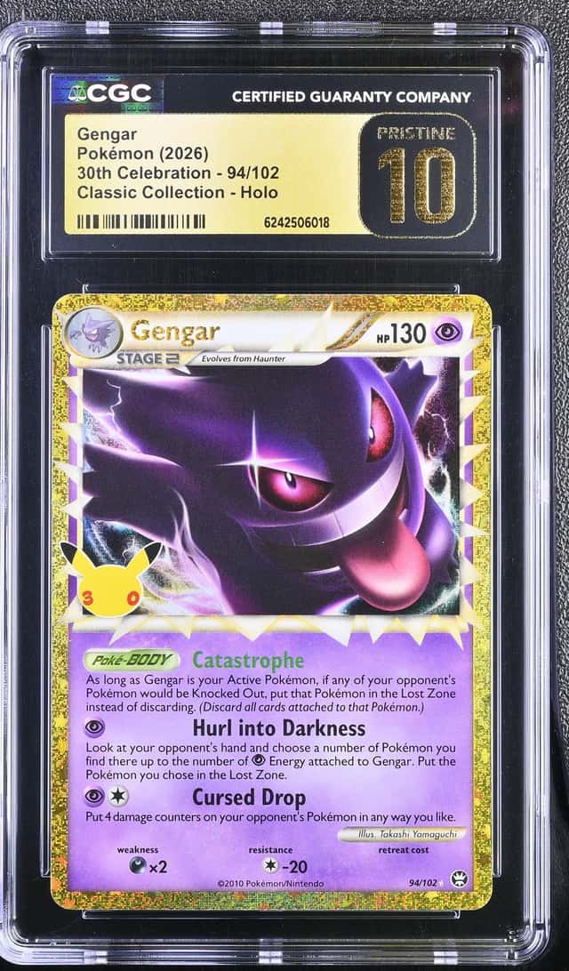 Pokemon 30th Anniversary Gengar 94/102 CGC Pristine 10