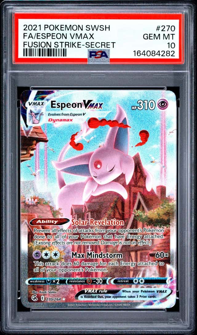 Pokemon Espeon Vmax Fusion Strike 270/264 Secret Rare Full Alt Art PSA 10