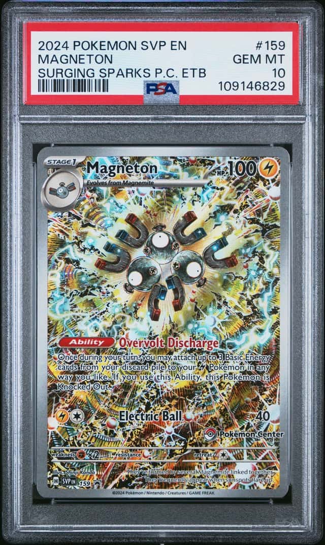 Pokemon Magneton Black Star Promo 159 Surging Sparks Pokemon Center ETB PSA 10