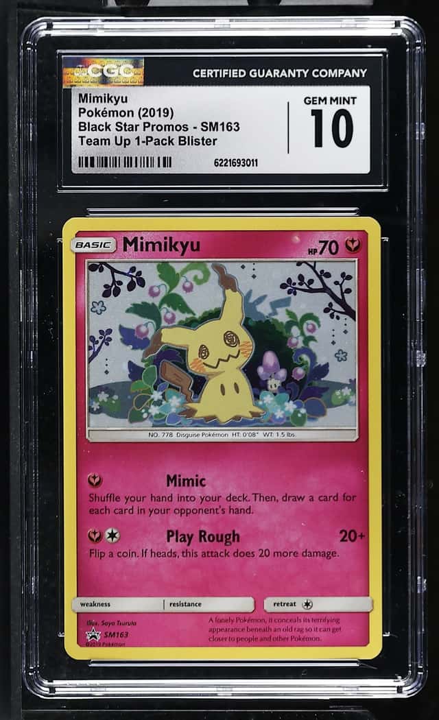 Pokemon Mimikyu Black Star Promo SM163 Team Up 1-Pk. Blister CGC 10 Gem Mint
