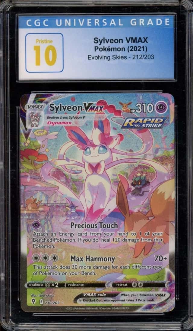 Pokemon Sylveon Vmax Evolving Skies 212/203 Secret Rare Alt Art CGC 10 Pristine