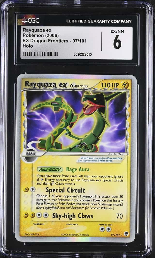 Rayquaza EX Dragon Frontiers Holo Card 97/101 Delta Species Pokémon CGC 6