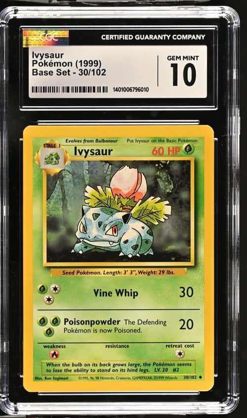 1999 Pokemon TCG Base Set Ivysaur Card #30/102 CGC Gem Mint 10! 💎