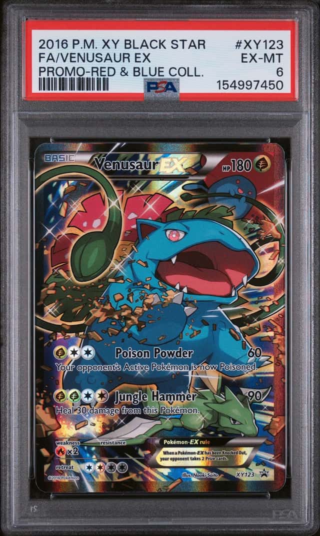 2016 Pokémon XY Black Star Promo Red & Blue Coll. FA/ Venusaur EX  XY123 PSA 6