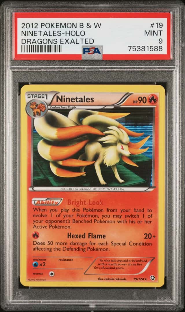 2012 Pokémon Black & White Dragons Exalted Ninetales - Holo 19 PSA 9