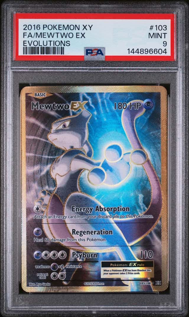 Pokemon Mewtwo EX Evolutions Ultra Rare Full Art Holo ENG 2016 PSA 9 103/108