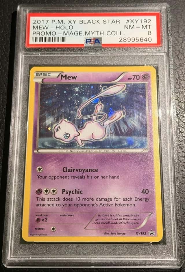 Pokemon Mew HD SWIRL XY192 XY Black Star Promo Holo PSA8