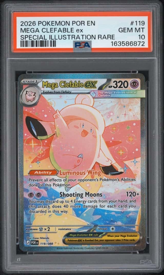 2026 POKEMON PERFECT ORDER SPECIAL ILLUSTRATION RARE#119 MEGA CLEFABLE EX PSA 10