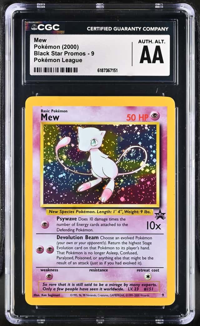 2000 Pokemon TCG English Mew Black Star Promo #9 League Holo CGC AUTH. ALT. XI60