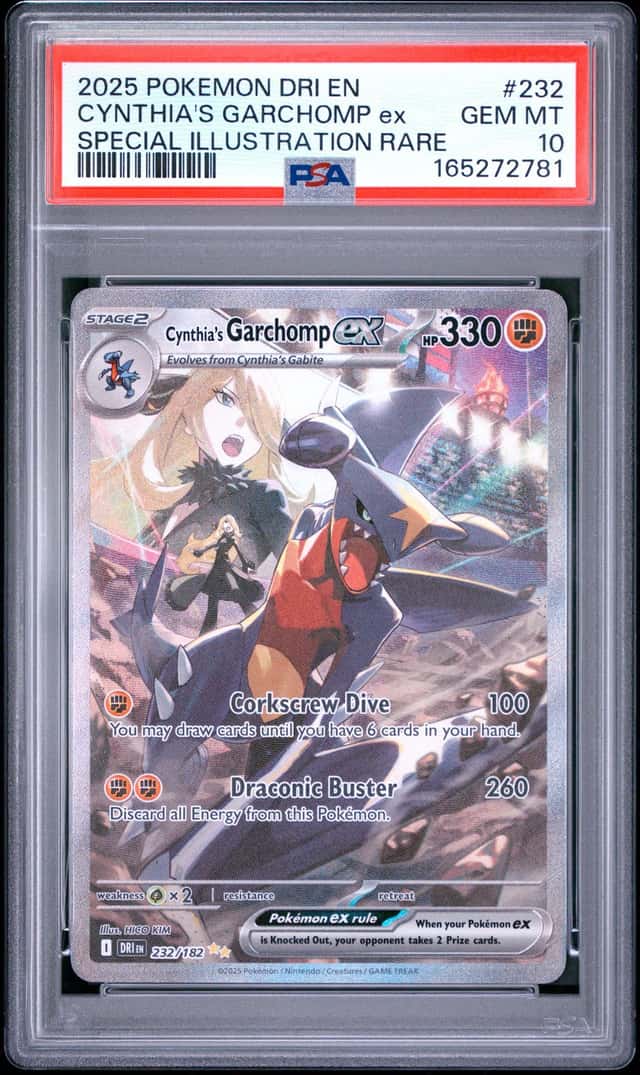 25 Pokemon Cynthia's Garchomp ex Special Illustration Rare #232/182 PSA 10 C MC7