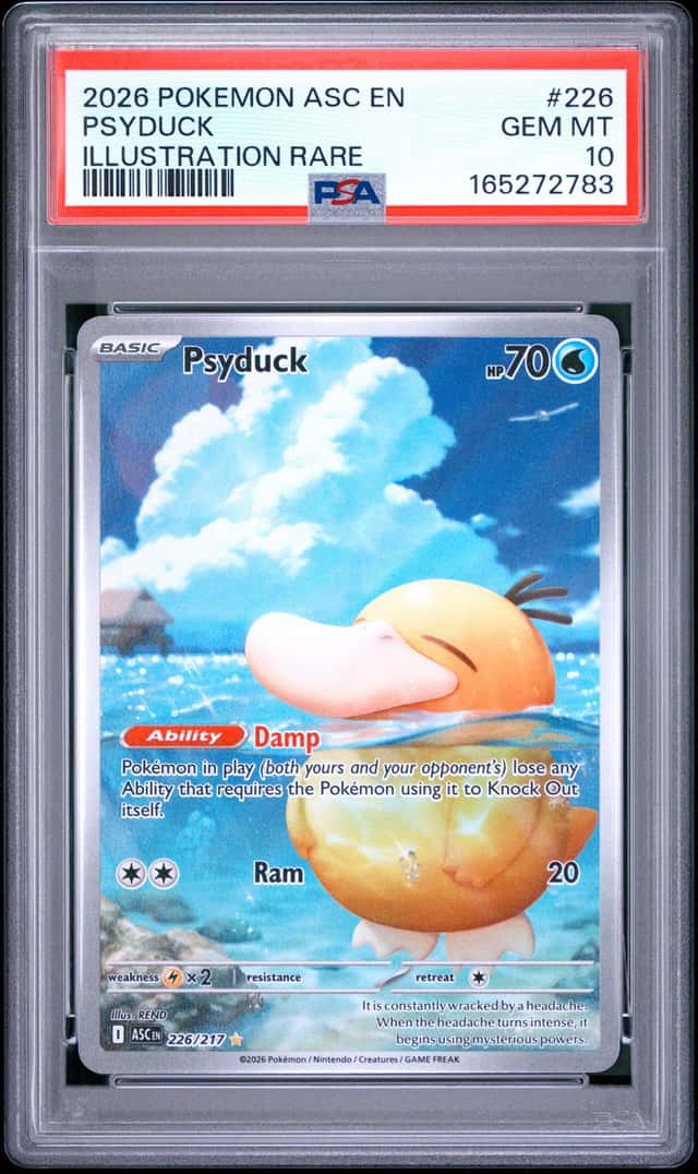 2026 Pokemon Ascended Heroes Psyduck #226/217 Illustration Rare PSA 10 D MC7