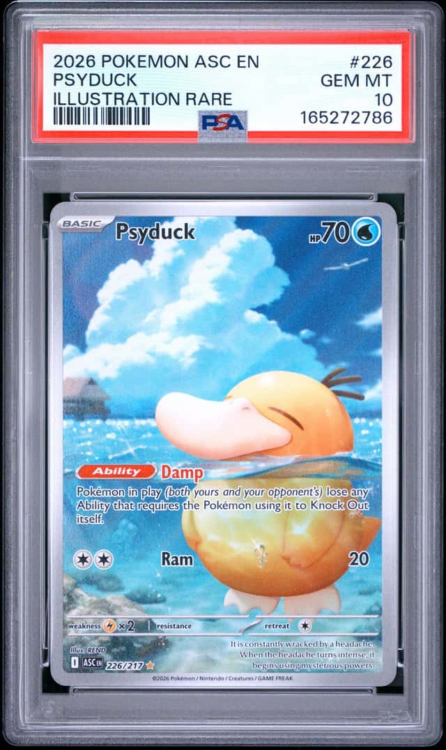 2026 Pokemon Ascended Heroes Psyduck #226/217 Illustration Rare PSA 10 B MC7