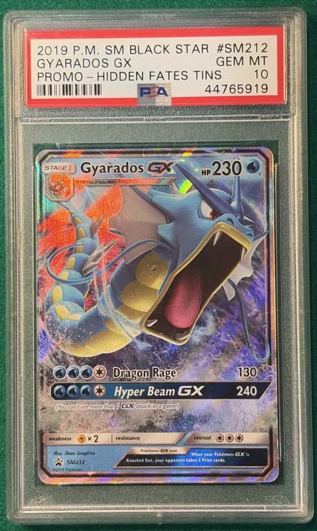 PSA 10 Gem Mint Gyarados GX #SM212 Pokemon TCG 2019 Hidden Fates
