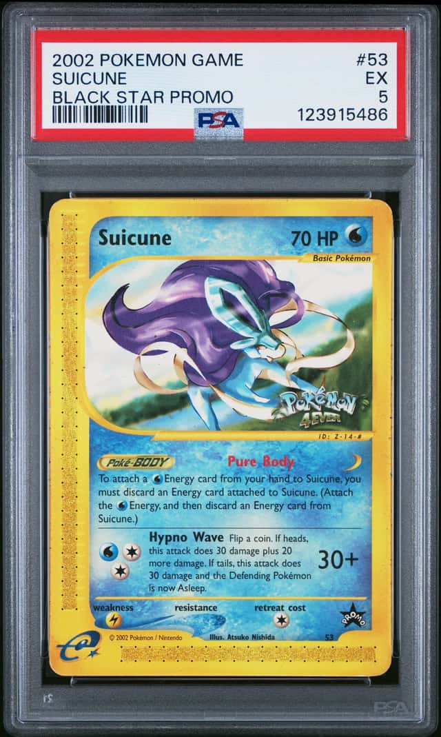 2002 VINTAGE Pokemon TCG card Suicune 53 Black Star Promo PSA 5 Pokemon 4ever