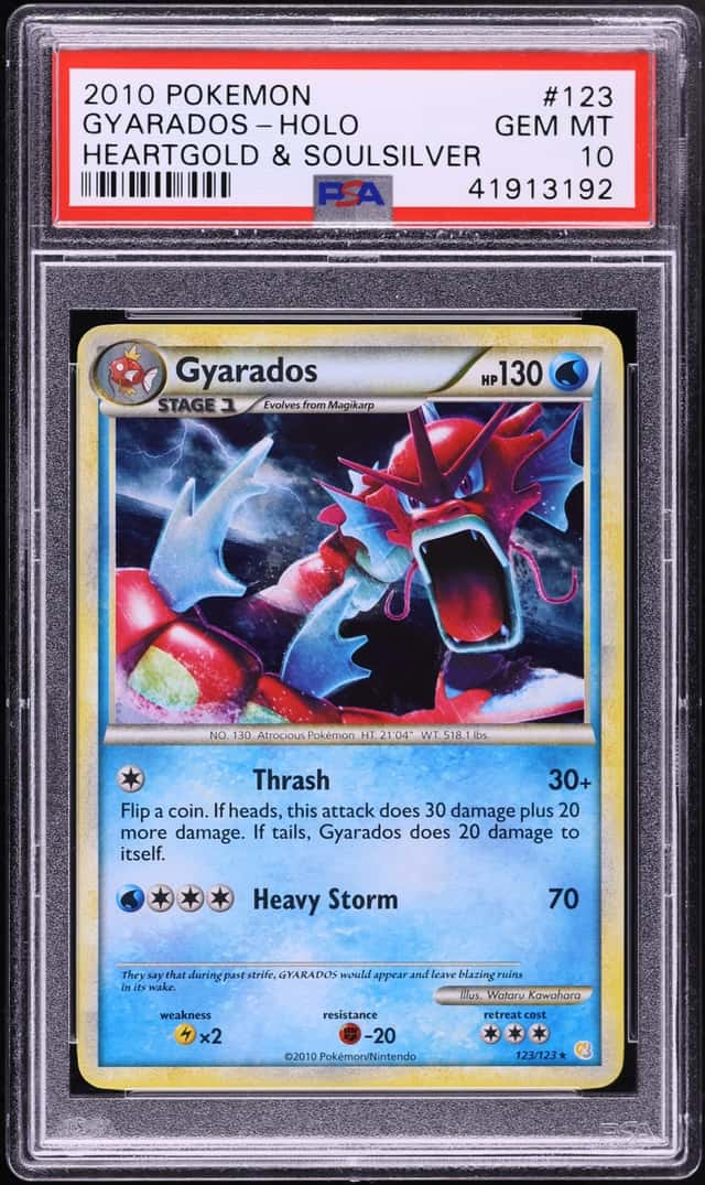 2010 Pokemon HeartGold & SoulSilver Holo Gyarados #123 PSA 10 GEM MINT