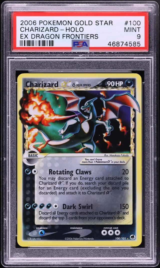 2006 Pokemon EX Dragon Frontiers Holo Charizard Gold Star #100 PSA 9 MINT