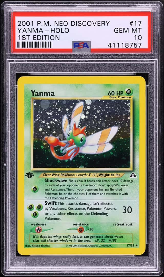 2001 Pokemon Neo Discovery 1st Edition Holo Yanma #17 PSA 10 GEM MINT