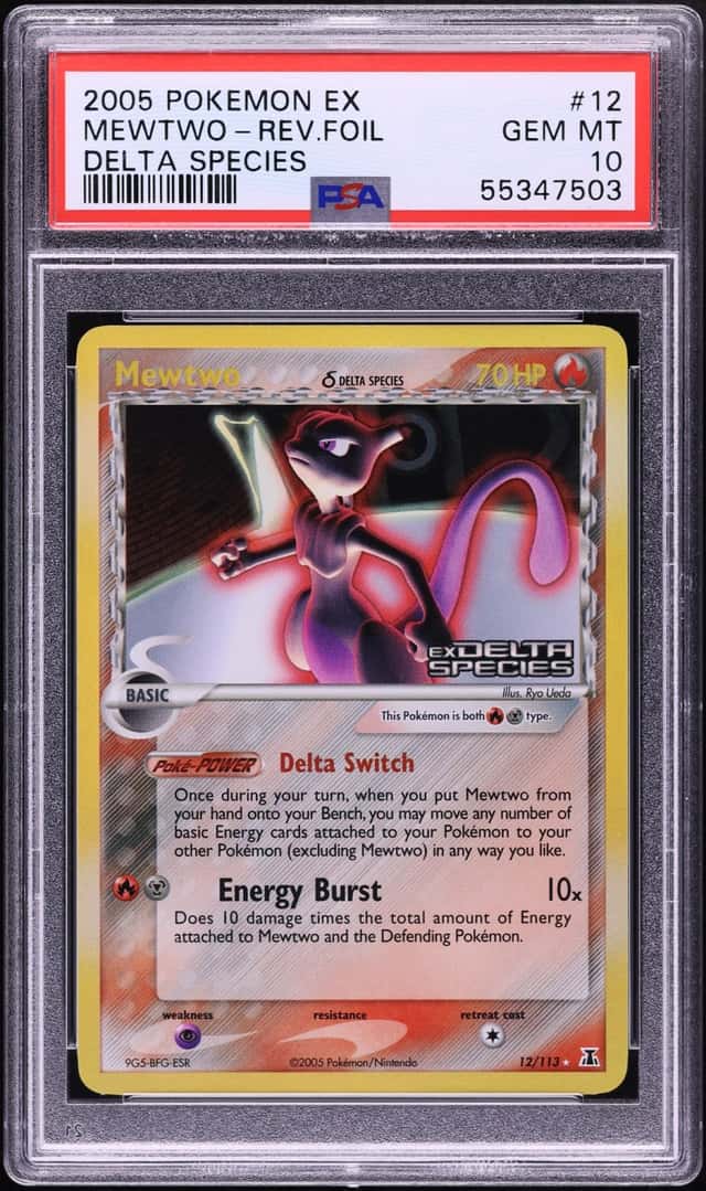 2005 Pokemon EX Delta Species Reverse Holo Mewtwo #12 PSA 10 GEM MINT