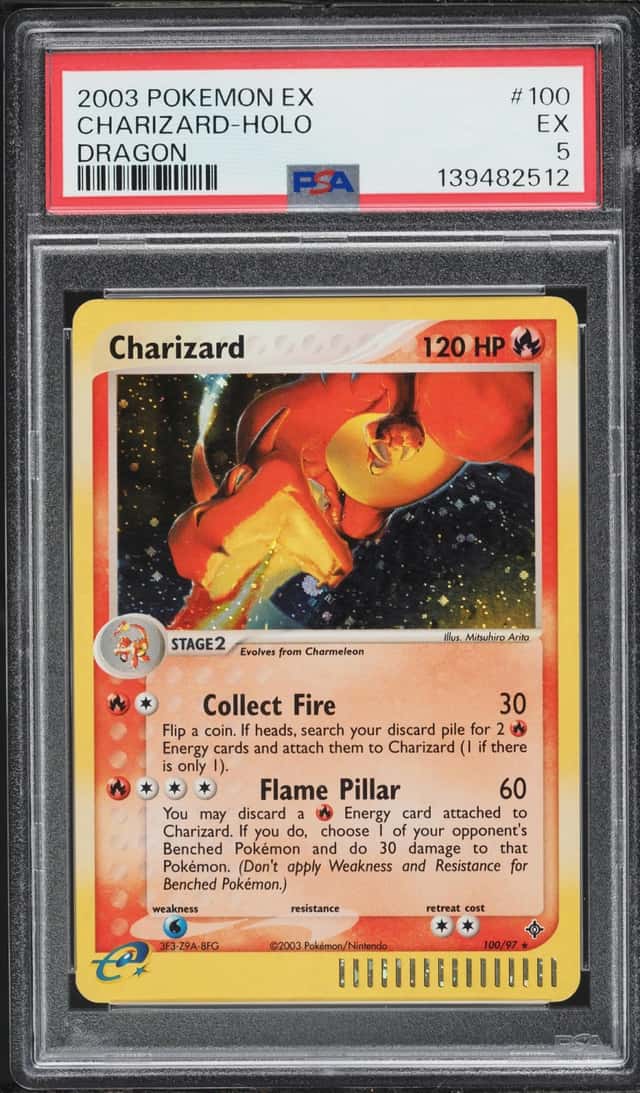 2003 Pokemon EX Dragon Holo Charizard #100 PSA 5 EX