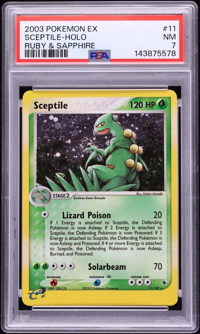 2003 Pokemon EX Ruby & Sapphire Holo Sceptile #11 PSA 7 NRMT