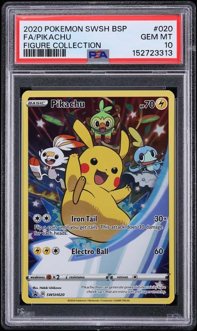 2020 Pokemon Sword & Shield Promo Figure Collection Full Art Pikachu #20 PSA 10 GEM MINT