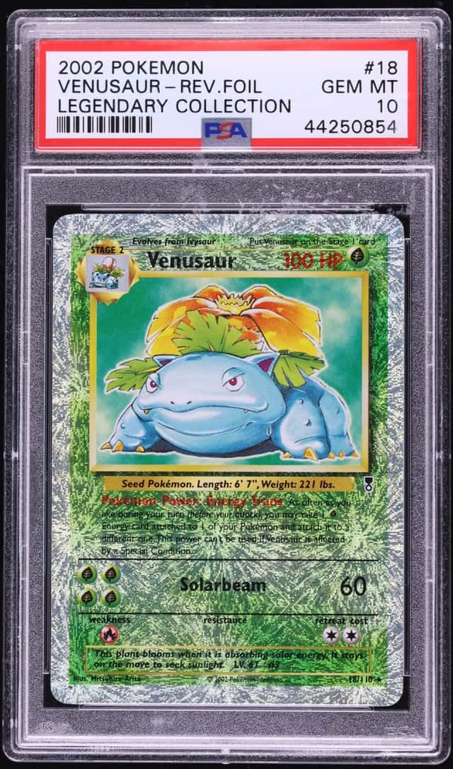 2002 Pokemon Legendary Collection Reverse Holo Venusaur #18 PSA 10 GEM MINT