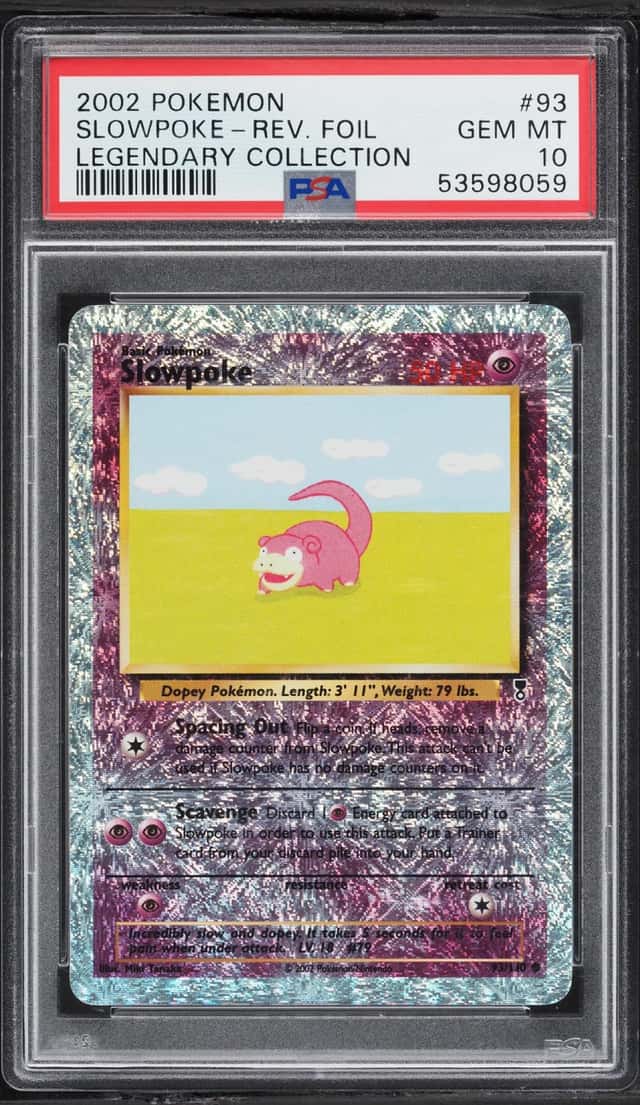 2002 Pokemon Legendary Collection Reverse Holo Slowpoke #93 PSA 10 GEM MINT