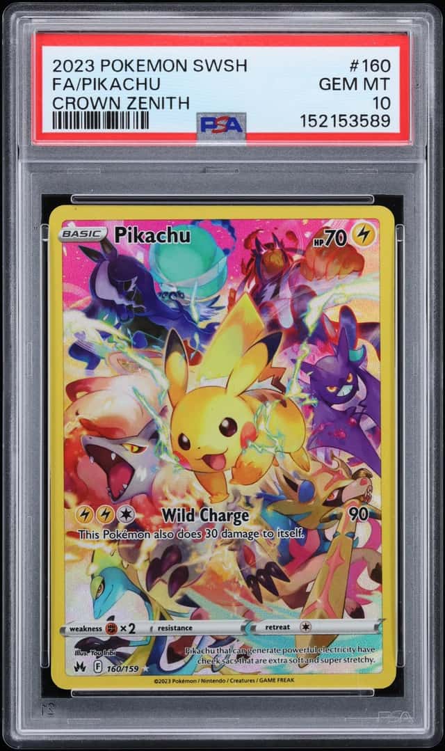 2023 Pokemon SWSH Crown Zenith Full Art Pikachu #160 PSA 10 GEM MINT