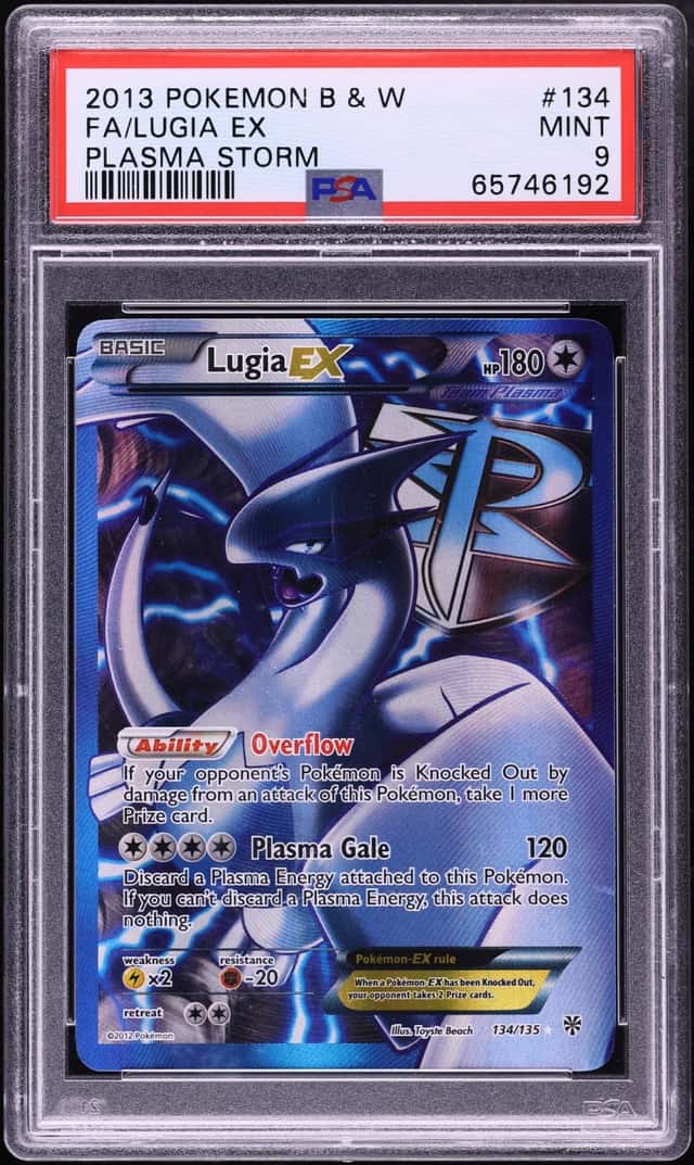 2012 Pokemon Black & White Plasma Storm Full Art Lugia EX #134 PSA 9 MINT