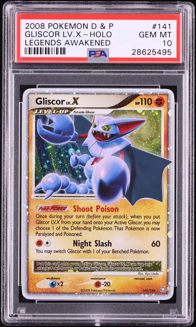 2008 Pokemon Diamond & Pearl Legends Awakened Holo Gliscor LV.X #141 PSA 10 GEM MINT
