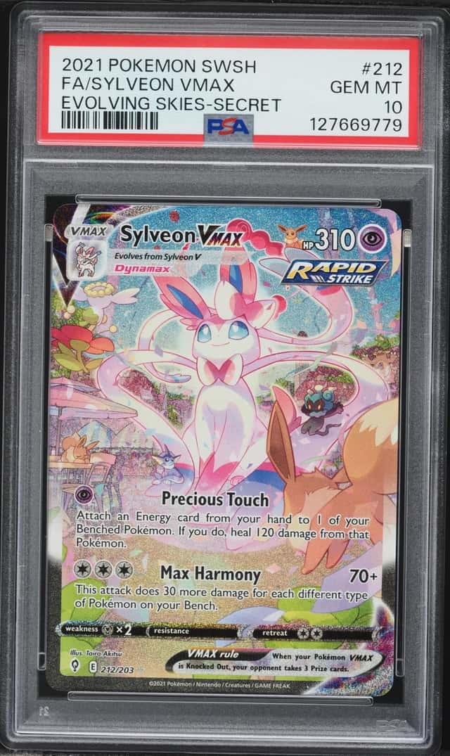 2021 Pokemon Sword & Shield Evolving Skies SEC Sylveon VMAX #212 PSA 10 GEM MINT
