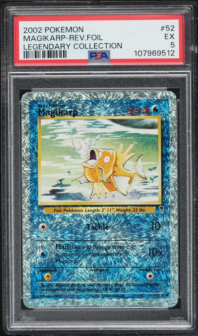 2002 Pokemon Legendary Collection Reverse Holo Magikarp #52 PSA 5 EX