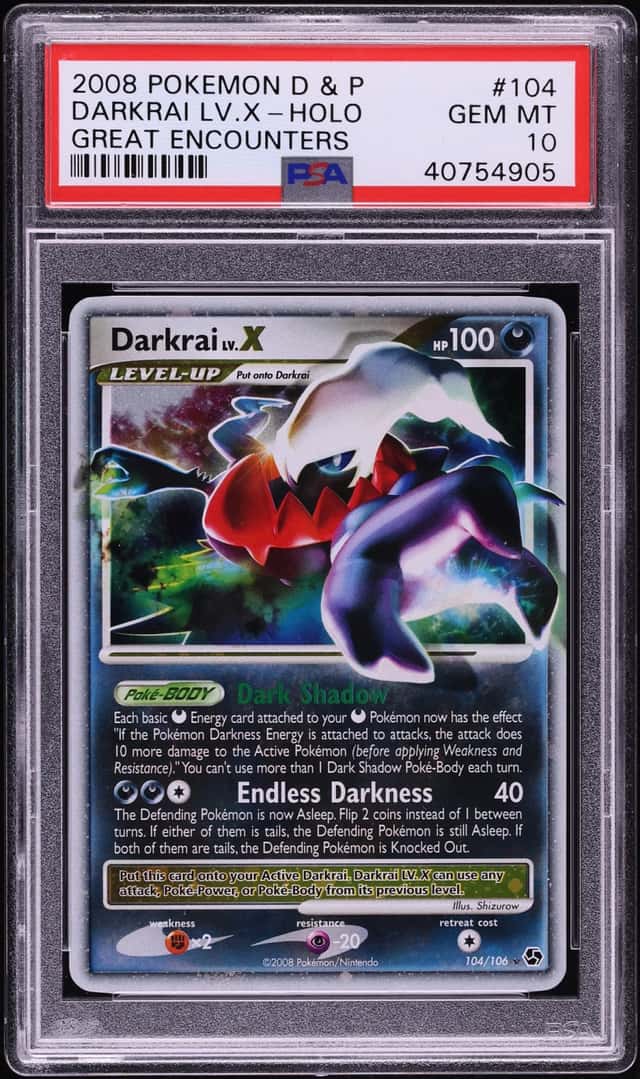 2008 Pokemon Diamond & Pearl Great Encounters Holo Darkrai LV.X #104 PSA 10 GEM MINT