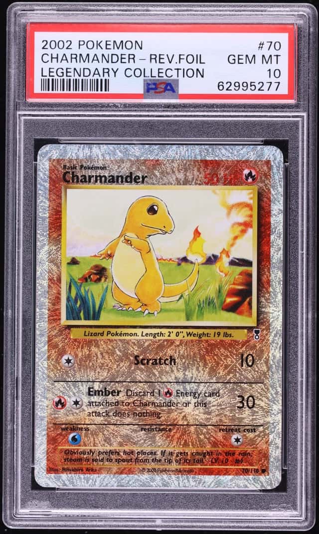 2002 Pokemon Legendary Collection Reverse Holo Charmander #70 PSA 10 GEM MINT